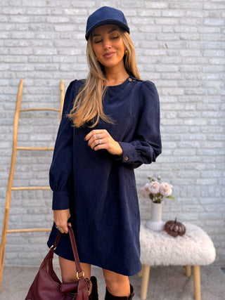 Corduroy Shirt Dress / Blue