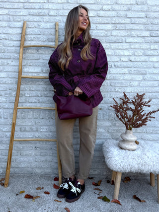 Checked Blazer Jacket / Bordeaux