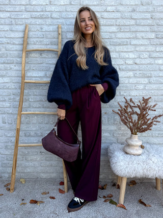 Navy V-Neck Knit / Navy Blue