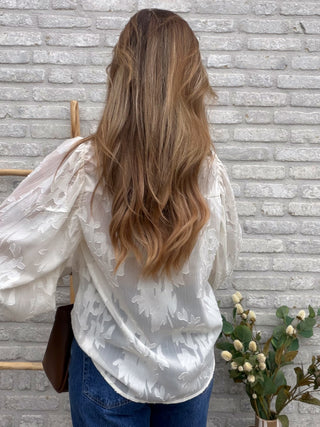 Sheer Detailed Blouse / Beige