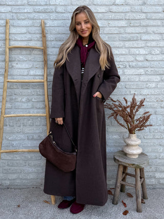 Long Assymetric Coat / Brown
