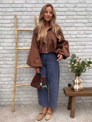 Balloon Sleeve Jacket / Brown
