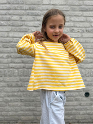 Mommy And Me Casual Striped Top / Yellow-White
