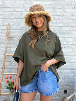 Oversized Statement Tee / Khaki
