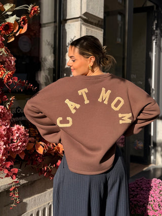 Cat Mom Sweater / Brown