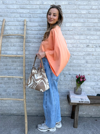 Soft Dolmans Sleeve Top / Orange