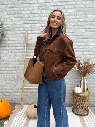 Suede Inspired Shacket / Brown