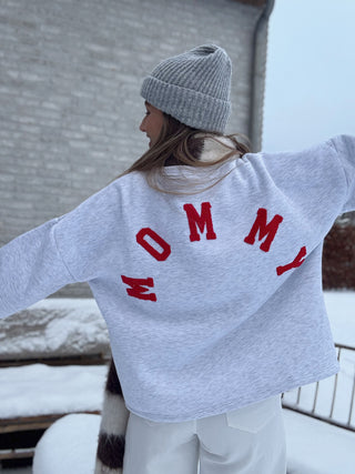Mommy Sweater / Grey-Red