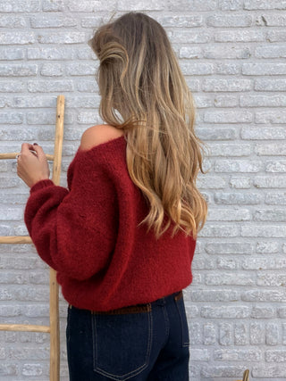 Double Shoulder Knit / Bordeaux