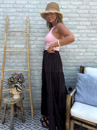 Flowy Maxi Skirt / Brown