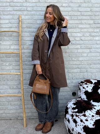 Checked City Coat / Brown