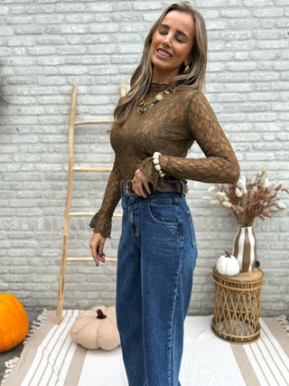 Sheer Lace Longsleeve / Khaki