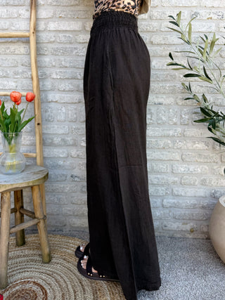 Linen Wide Pants / Brown