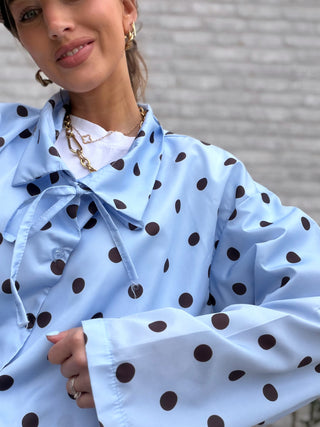 Polka Dot Multi-Way Jacket / Blue
