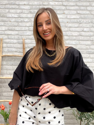 Effortless Puff Blouse / Black