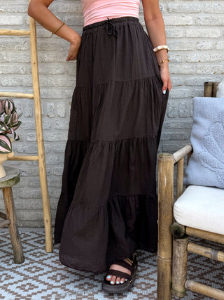 Flowy Maxi Skirt / Brown