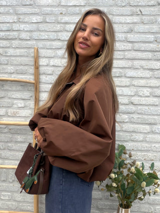 Balloon Sleeve Jacket / Brown