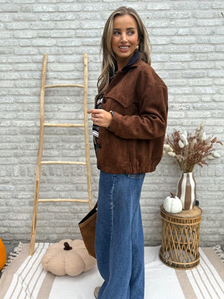 Suede Inspired Shacket / Brown