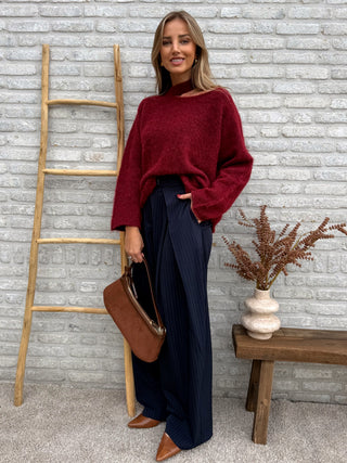 Cut-Out Longsleeve Knit / Bordeaux