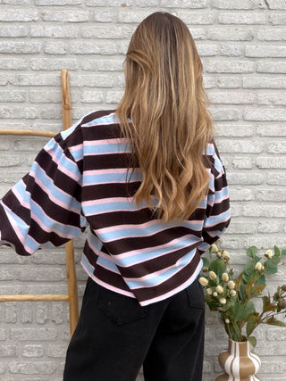 Soft Stripe Knit / Brown-Blue