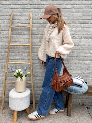 Soft Balloon Sleeve Knit / Beige