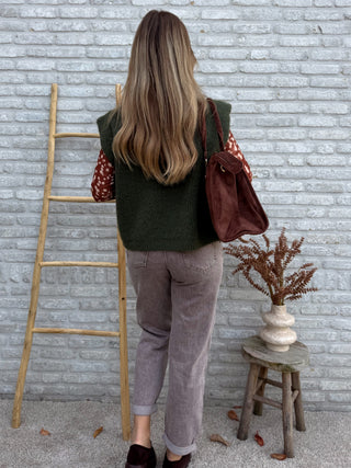 Sleeveless Knit Vest / Khaki