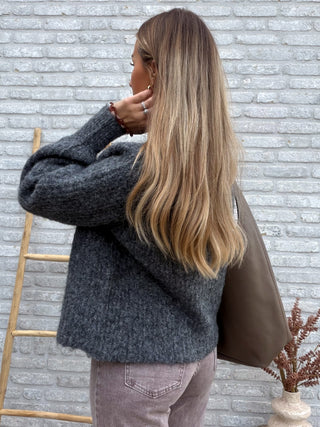 Button Knit Vest / Grey