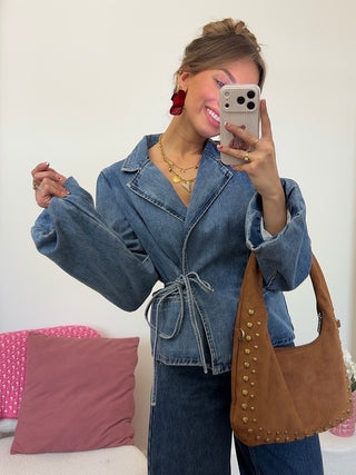 Denim Wrap Style Vest / Blue