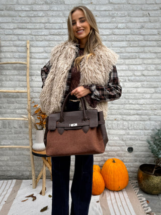 Plaid Checkered Shirt / Brown