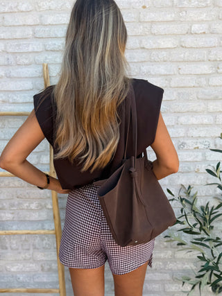 Gingham Wrap Skirt / Bordeaux