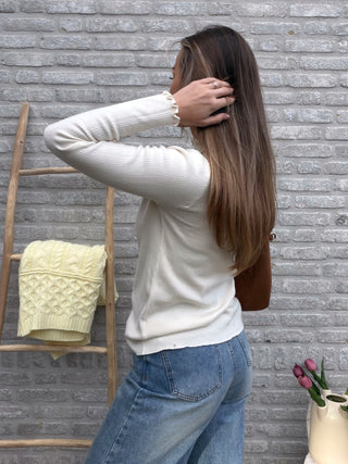 Ribbed Longsleeve Top / Beige