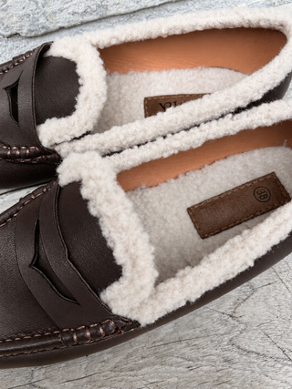 Teddy Leather Look Loafers / Brown