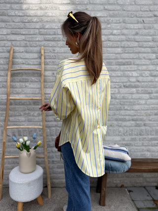 Stripe Button Shirt / Yellow