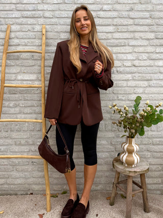 Drawstring Blazer / Brown