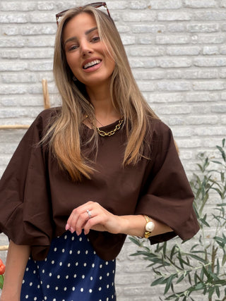 Effortless Puff Blouse / Brown