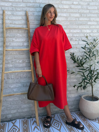 Essential T-Shirt Dress / Red