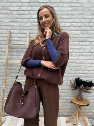 Short Sleeve Knit / Chestnut Brown