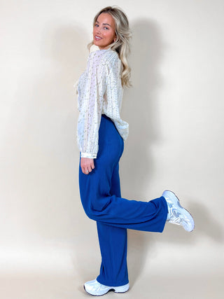 Ribbled Loose Trouser / Blue