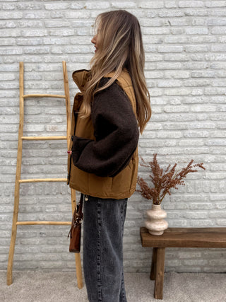 Padded Button Gilet / Camel