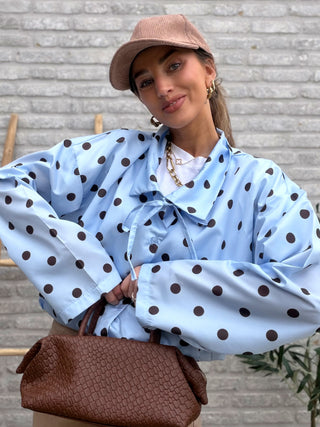 Polka Dot Multi-Way Jacket / Blue