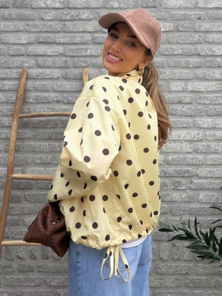 Polka Dot Multi-Way Jacket / Yellow