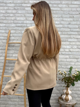 Drawstring Blazer / Beige