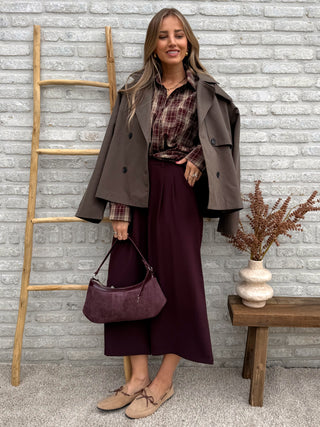 Wide Cropped Trousers / Bordeaux