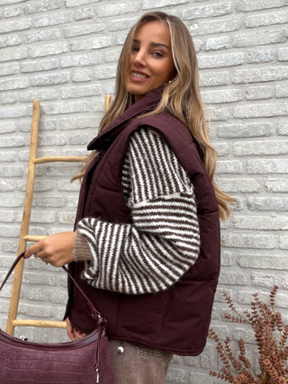 Padded Button Gilet / Bordeaux