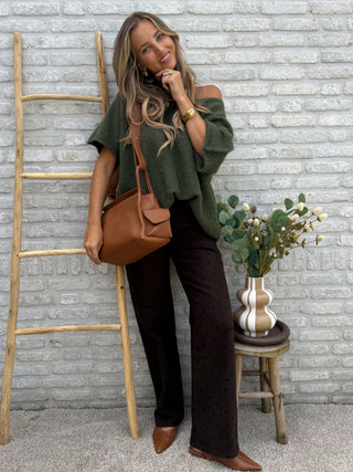 Cut-Out Soft Knit / Khaki