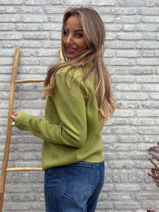 Casual Zip Knit / Olive Green