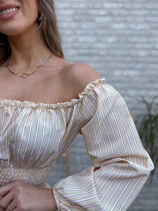 Sunny Striped Statement Blouse / Yellow