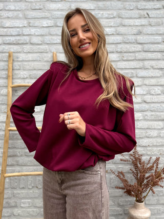 Shoulder Detailed Blouse / Bordeaux
