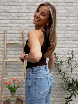 Elastic Camisole Top / Brown