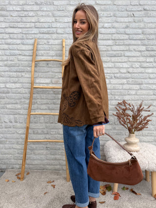 Suede Detail Vest / Camel